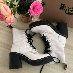 Dr martens Chesney flare heel platform boots